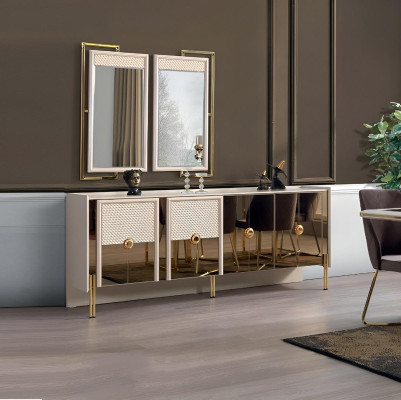 Dining room Furniture Sideboard with Mirror Luxury Wood new Design Modern