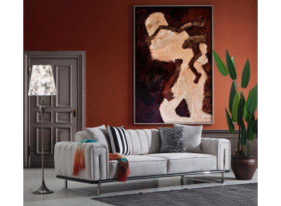 Living room Gray Sofa Couch Three Seater Modern Upholstered Sofas new Seat Furniture
