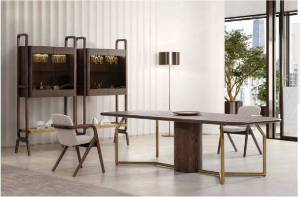 Luxury Villen Furniture dining set Dining room Complete Table 4x Chair Sideboard 7 pieces