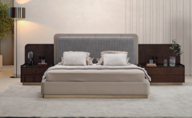 Bedroom Set Luxury Complete's Bed +2x Bedside tables 3-piece Modern Set