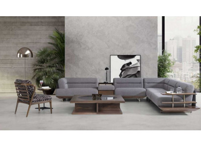 Modern living room set corner sofa L-shape armchair with coffee table luxury design