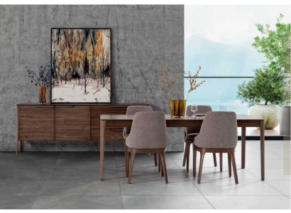 Dining room Set Dining set Brown Dining table 4x Chairs with Sideboard Table