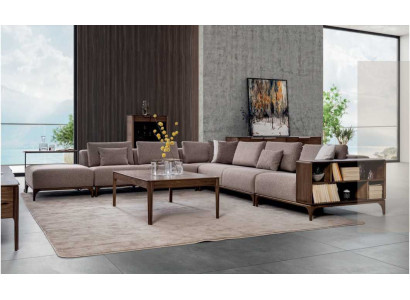 Luxury 2-piece living room set corner sofa L-shape with coffee table modern design