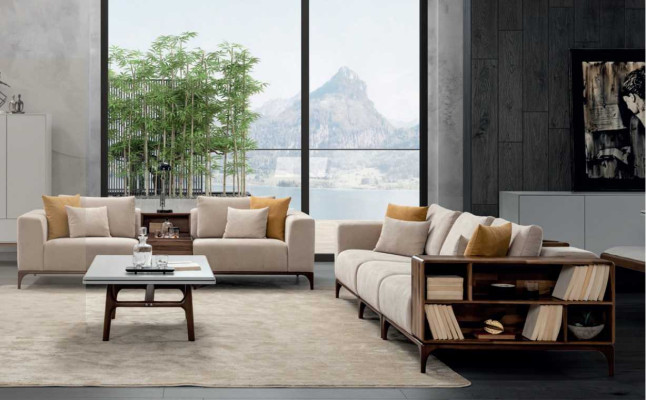 Luxury 4-piece living room set sofa 3+2+1 seater with coffee table modern design