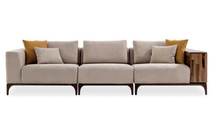 Luxury Living room Sofa Modern Design Wood with Textiles Three Seater