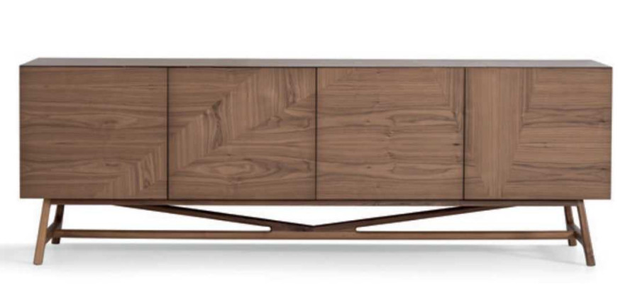 Modern 6-piece dining room set table 4x chairs with sideboard dining set group