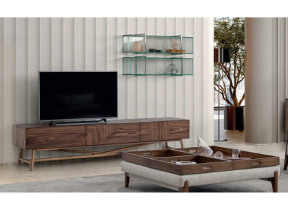 Living room TV lowboard with 2x Wall shelf Luxury Design Sideboarad Wall unit