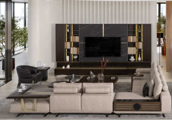 Living landscape L-shape Corner sofa Couch Design Upholstery Suite Sofa Corner new
