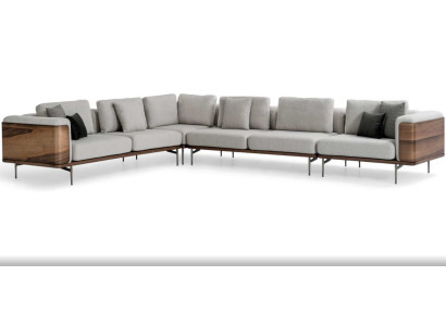 Living room Corner sofa L-shape Wood Modern with Luxury Design Corner suite