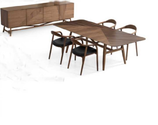 Luxury Set Dining room 6-piece dining set Dining set Set Table 4x Chairs with Sideboard