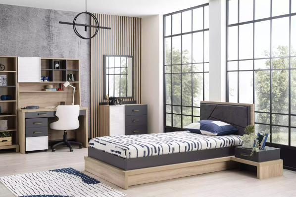 Childrens room Children's furniture Suite Childrens bed Bed Wood Gray Set 10 pieces