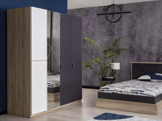 Children's room furniture Childrens bed Childrens room Bed Gray Set 4pcs Suite