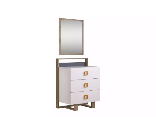 Group Chest of drawers with Mirror Chests of drawers Wood White Children's room Wardrobe Set