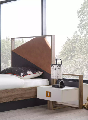 Bed frame Childrens bed Children's furniture Childrens room Bed Wood Gray Set 6 pieces