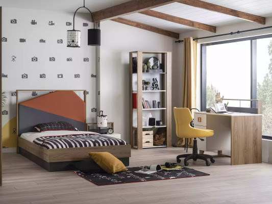 Children's furniture suite Children's bed Children's room bed wood gray set 4 pieces