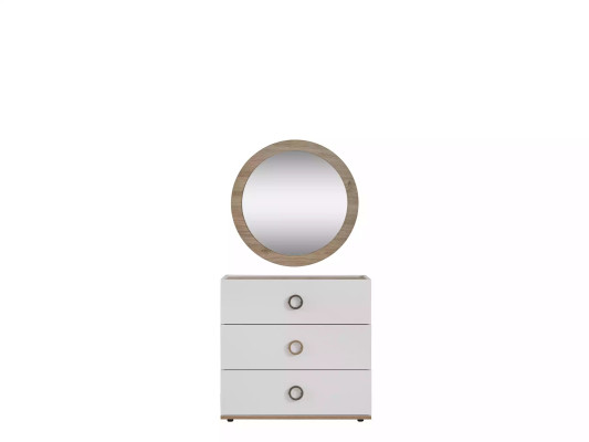 Group Chest of drawers with Mirror Chests of drawers Wood White Bedroom Wardrobe Set
