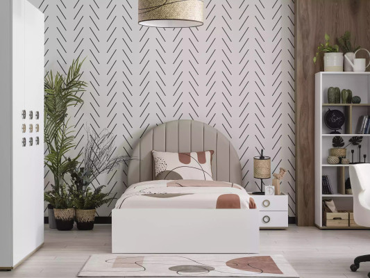 Bed frame Childrens bed Kinderfurniture Childrens room Bed Wood White Modern