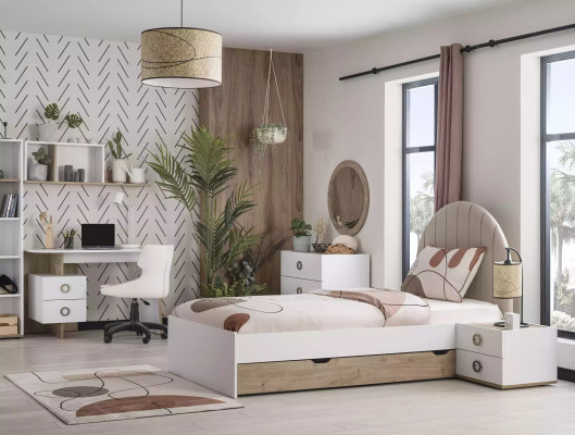 Complete Children's bed Children's furniture Children's room Bed Wood White Set 8 pieces