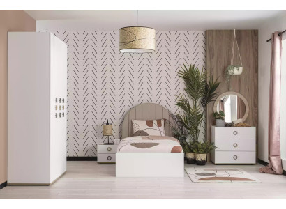 Suite Childrens room Complete Bed Children's Furniture Wood White Set 5pcs