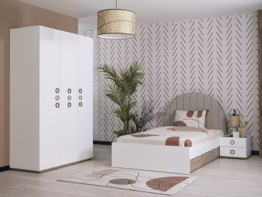 Children's furniture Children's room youth bed suite bed wood white set 3 pieces