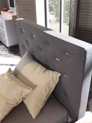 Bed frame e Bed frame Bed 120 cm Childrens bed Youth bed Fabric Grey