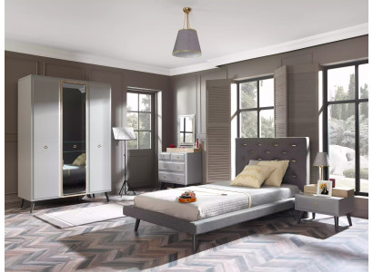 Children's furniture bed complete youth bed children's room wood gray set 4 pieces
