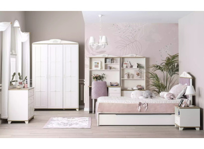 Childrens room Complete Chesterfield Children's Furniture Bed Wood Pink Set 8 pieces