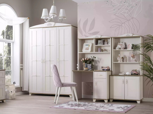 Childrens room Complete Chesterfield Children's Furniture Bed Wood Pink Set 8 pieces