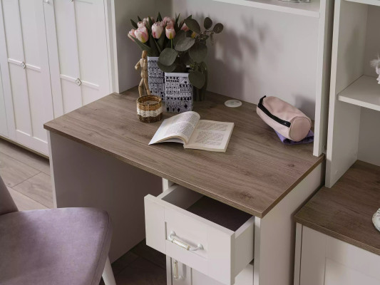 Computer desk Desk Children's Desk Wood Bookshelf White
