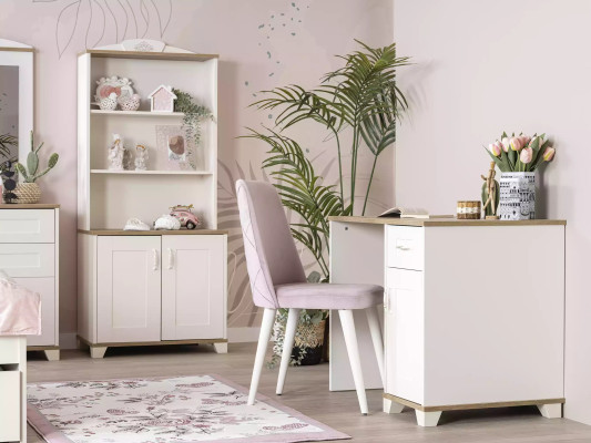 Computer desk Desk Children's Desk Wood Bookshelf White
