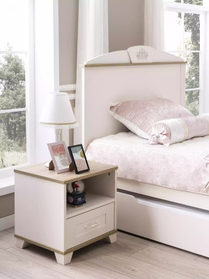 Childrens bed functional bed wooden bed extendable bed white set 5 pieces new