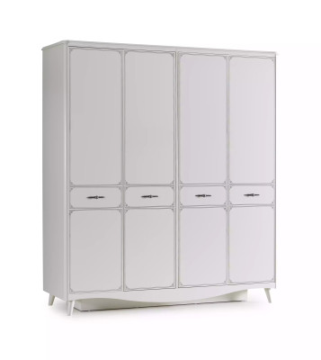 Luxury Wardrobe Wardrobe Wooden Cabinet Furniture Wood White 4 Door Design