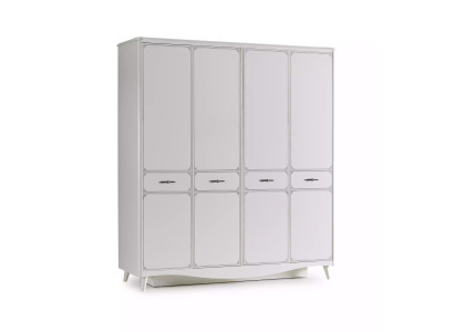 Luxury Wardrobe Wardrobe Wooden Cabinet Furniture Wood White 4 Door Design