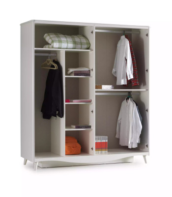 Luxury Wardrobe Wardrobe Wooden Cabinet Furniture Wood White 4 Door Design