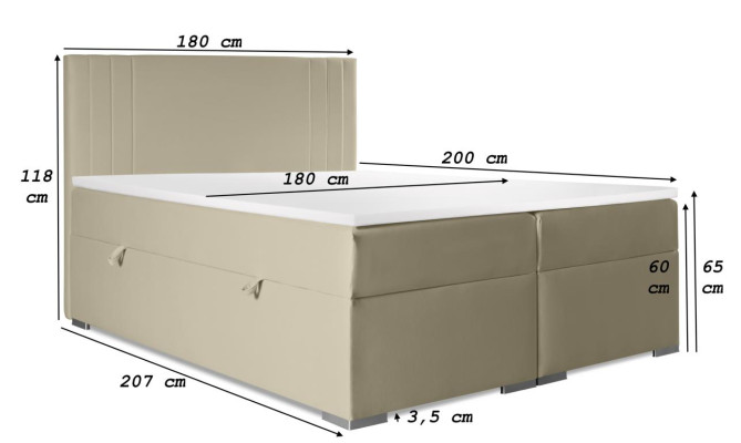 Double bed Upholstery Bedroom Bed Modern Furniture Upholstered bed Box spring bed