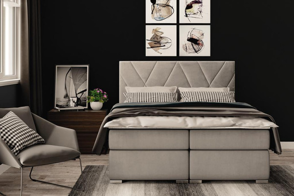 Luxury Bedroom Bed Upholstery Fabric Design Double bed Furniture Box Spring Bed