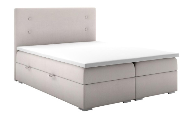 Bedroom Bed Upholstery Modern Design Luxury Double bed Beige box spring bed