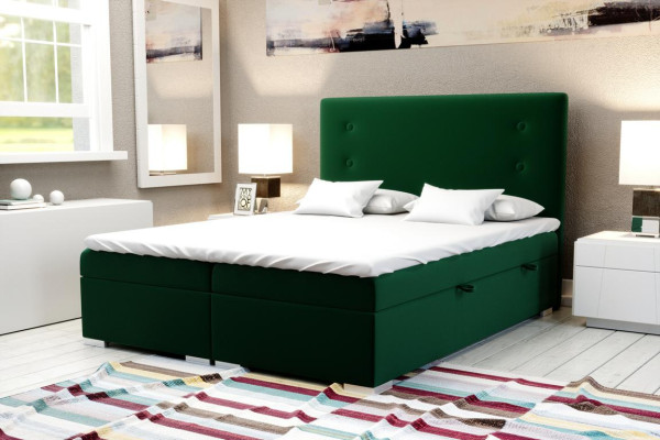 Bedroom Bed Upholstery Modern Design Luxury Double bed Beige box spring bed
