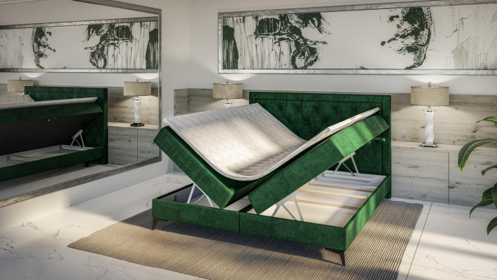 Luxury Upholstered bed Box spring bed Double bed Upholstery Fabric Design Bed Furniture