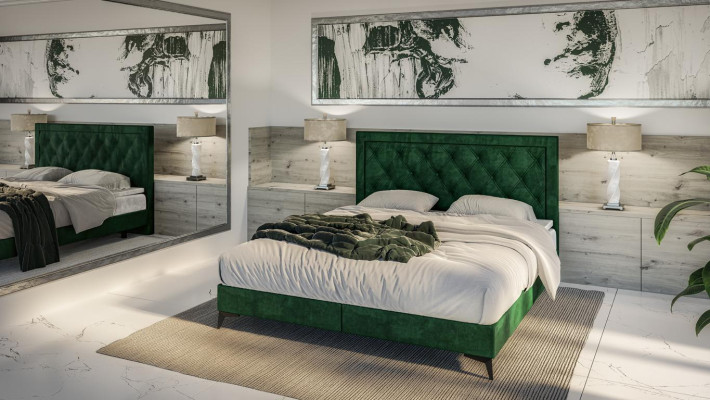 Luxury Upholstered bed Box spring bed Double bed Upholstery Fabric Design Bed Furniture