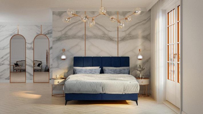 Modern Bed Bedroom Designer Double bed Box spring bed Upholstered bed