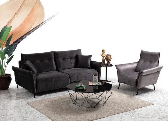 Sofa set Set 2 pieces Living room 2x Sofa Couch Three-seater Modern Furniture