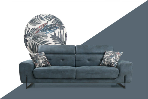 Sofa set 2 pieces three-seater sofa couch living room designer armchair textile furniture