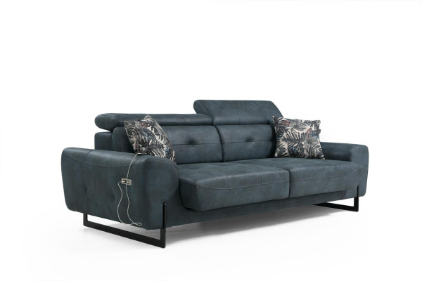 Sofa set 2 pieces three-seater sofa couch living room designer armchair textile furniture