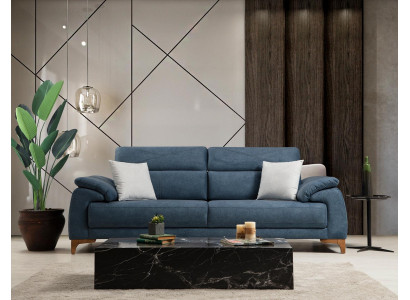 Sofa Couch Living room Modern Furniture Three Seater Blue Upholstered Sofa Design