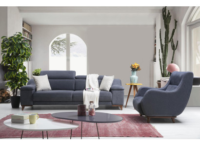 Living room Complete 2-piece three-seater sofa Modern Armchair Textile new Furniture Couch