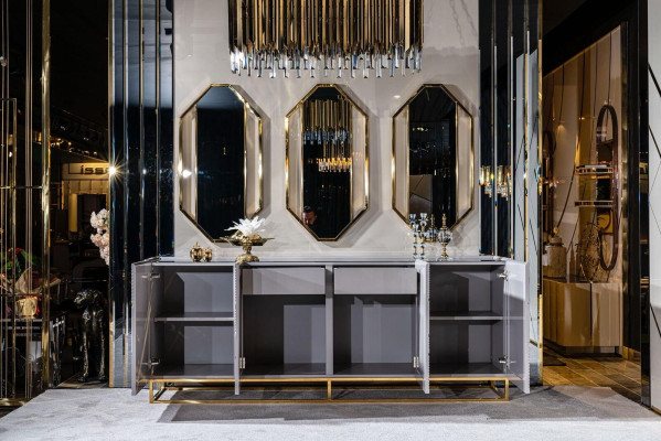 Living room Sideboard Chest of drawers Gray Sideboards Cabinets Chests of drawers Furniture Wood