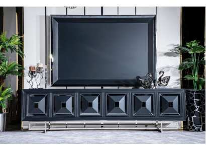 Living room TV Wardrobe tv television stander Wardrobe lowboard new Black