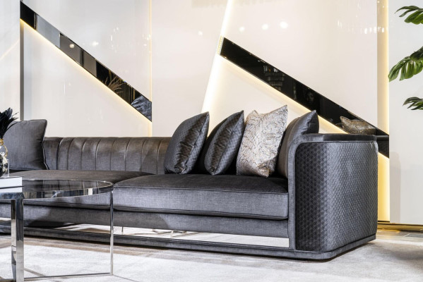 Living room Coffee tables luxury design 3 pieces. Wood gray style modern table