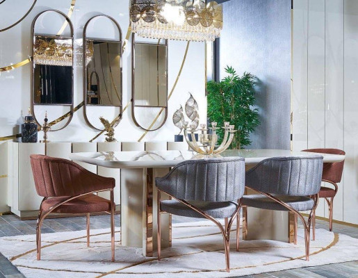 Dining table Suite Group Dining room Table Chair Set 4x Chair 5tlg new